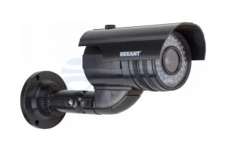 Муляж камеры уличный, цилиндрический, черный (45-0250)  (REXANT)